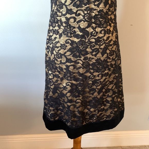 [Badgley Mischka] Black Lace Sleeveless Dress - Size 4 - Picture 3 of 7